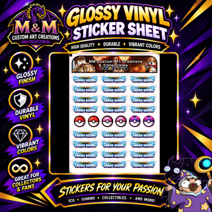 Chaos Rising Glossy Vinyl Sticker Logo SHEETS - Pokemon TCG