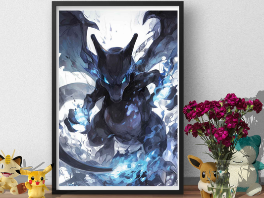 Pokemon Shiny Charizard Poster Print | Fire-Flying Type Pokémon Wall Art