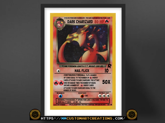 Dark Charizard #21 Holo Team Rocket (RO) Poster Print - Available in Two Sizes