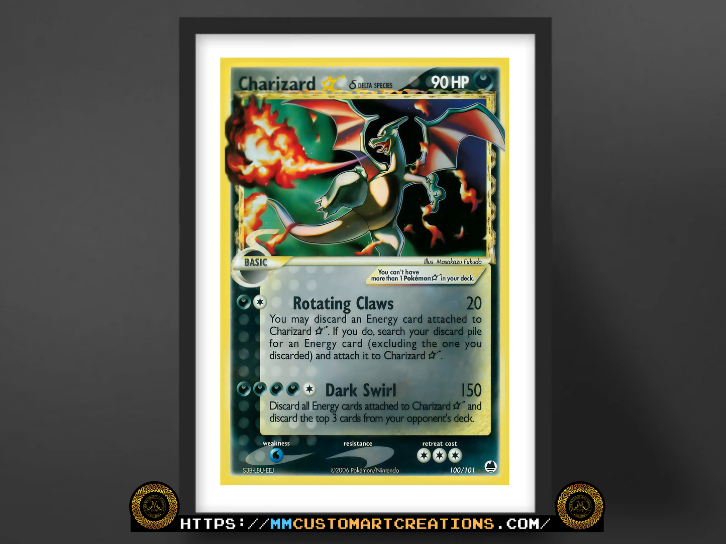 Charizard Gold Star #100 Dragon Frontiers Poster Print - Available in Two Sizes