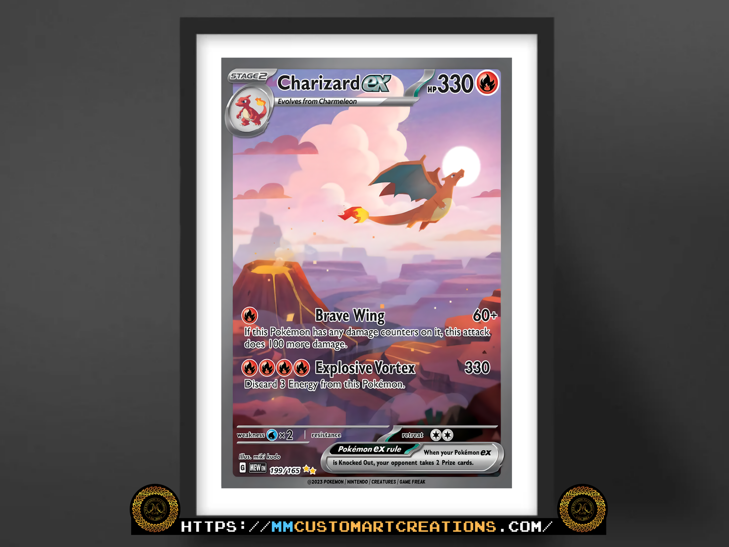 Charizard ex #199 English 151 (MEW) Poster Print - Available in Two Sizes