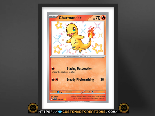 Charmander #109 Shiny Rare Paldean Fates (PAF) Poster Print - Available in Two Sizes