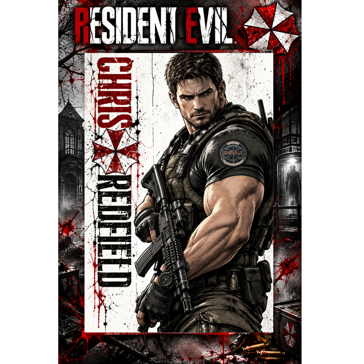 Resident Evil Chris Redfield 13x19 Art Print Poster | Choose 1 or Complete Set