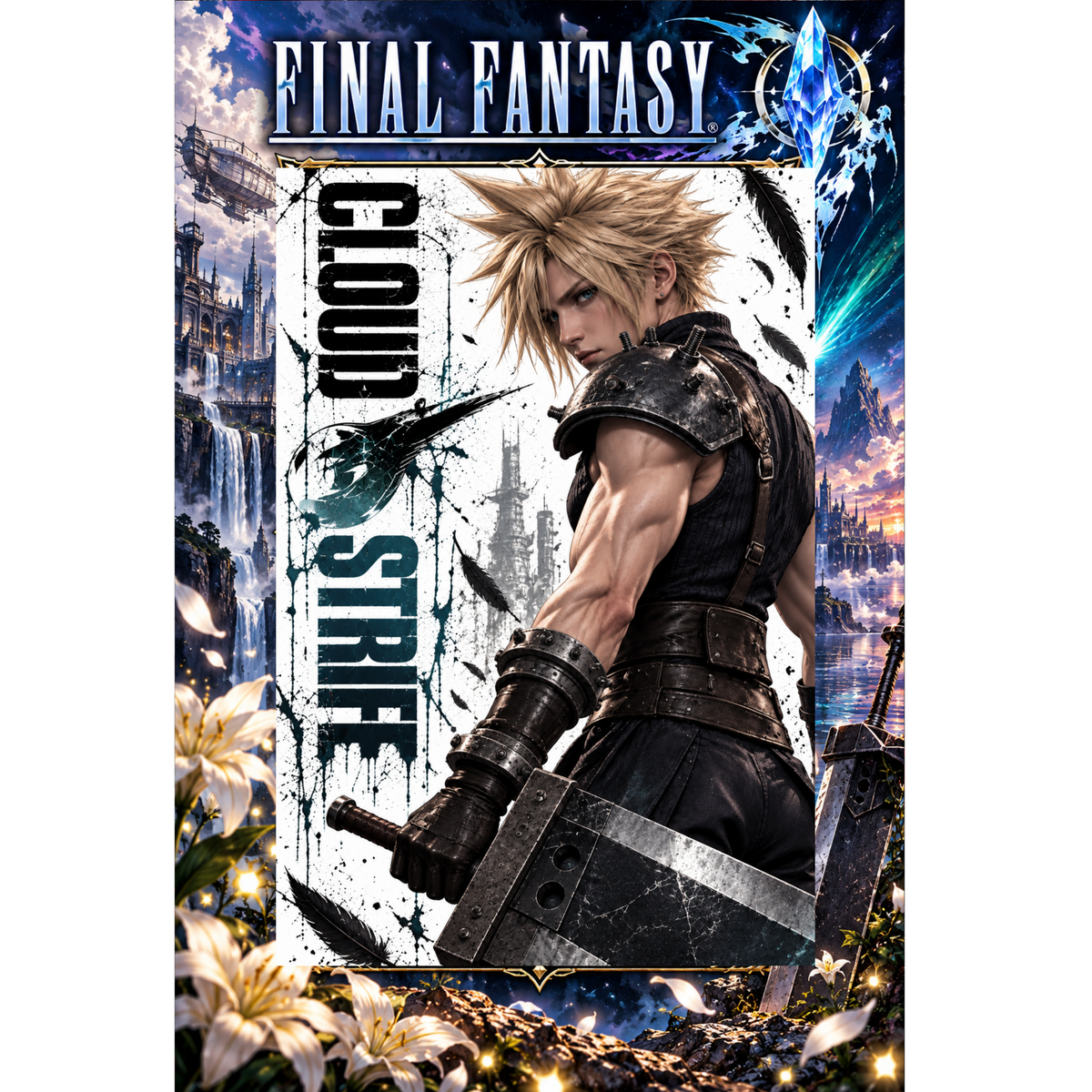 Final Fantasy Cloud Strife 13x19 Art Print Poster | Choose 1 or Complete Set