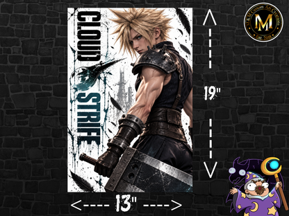 Final Fantasy Cloud Strife 13x19 Art Print Poster | Choose 1 or Complete Set