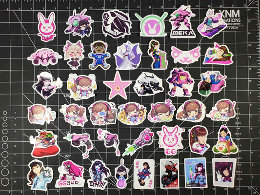 Overwatch 2 D.Va Hero Spray's Sticker Set | 41 High Quality Glossy Vinyls