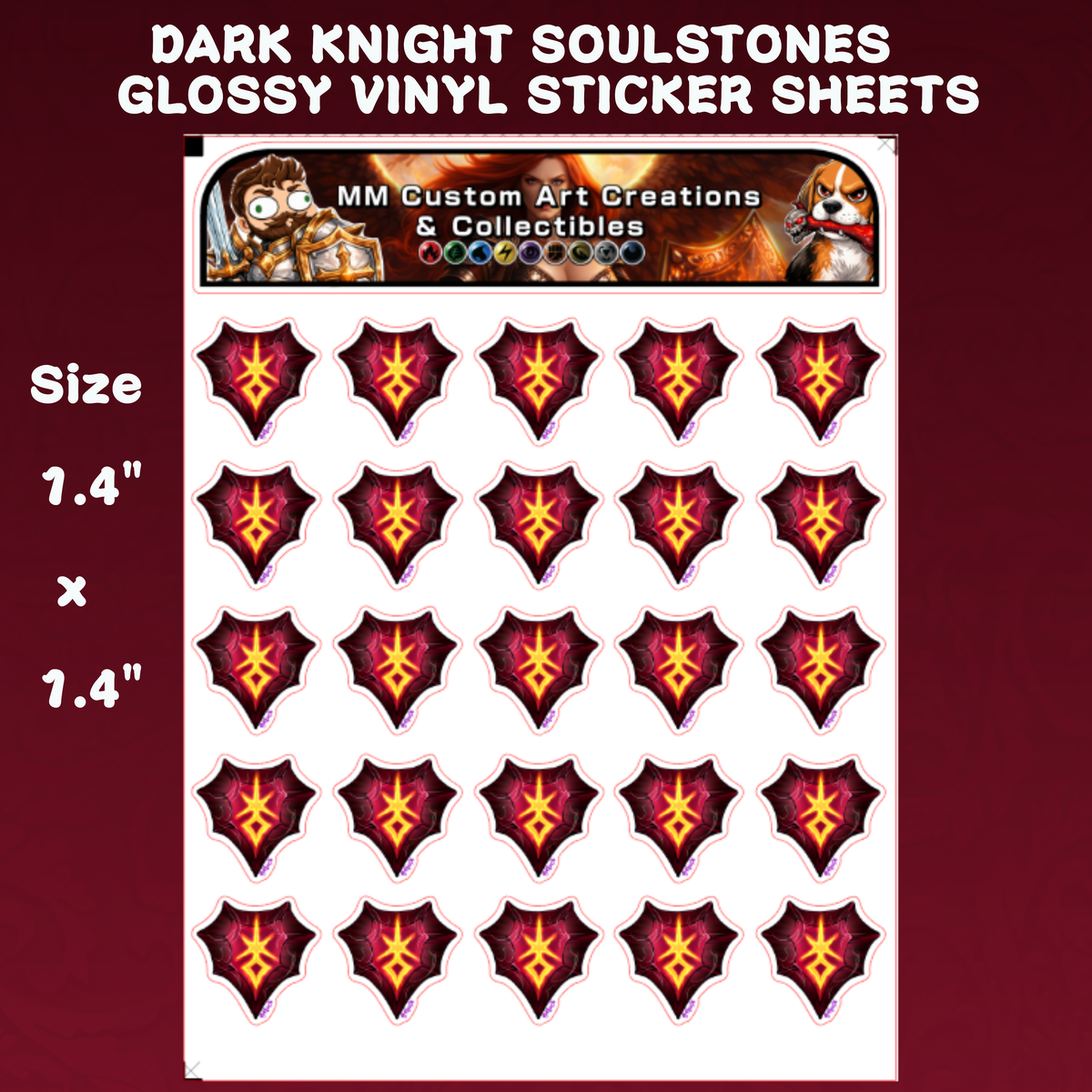 Dark Knight SoulStone from Final Fantasy Glossy Vinyl Sticker SHEETS