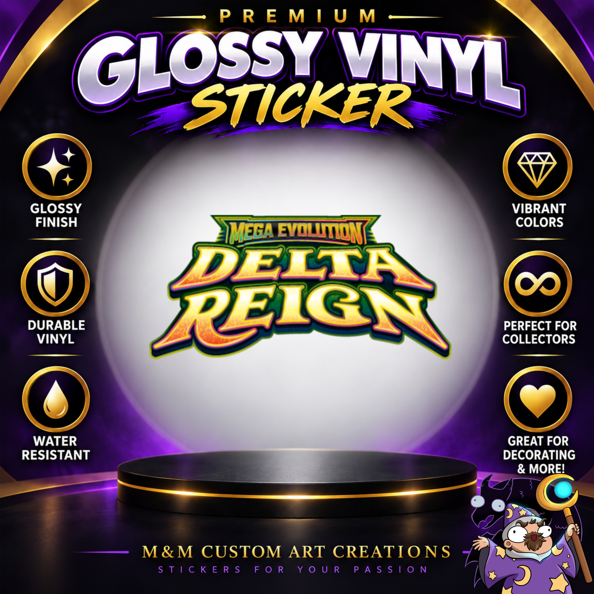 Delta Reign Glossy Vinyl Sticker Logo SHEETS - Pokemon TCG