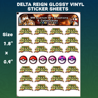 Delta Reign Glossy Vinyl Sticker Logo SHEETS - Pokemon TCG