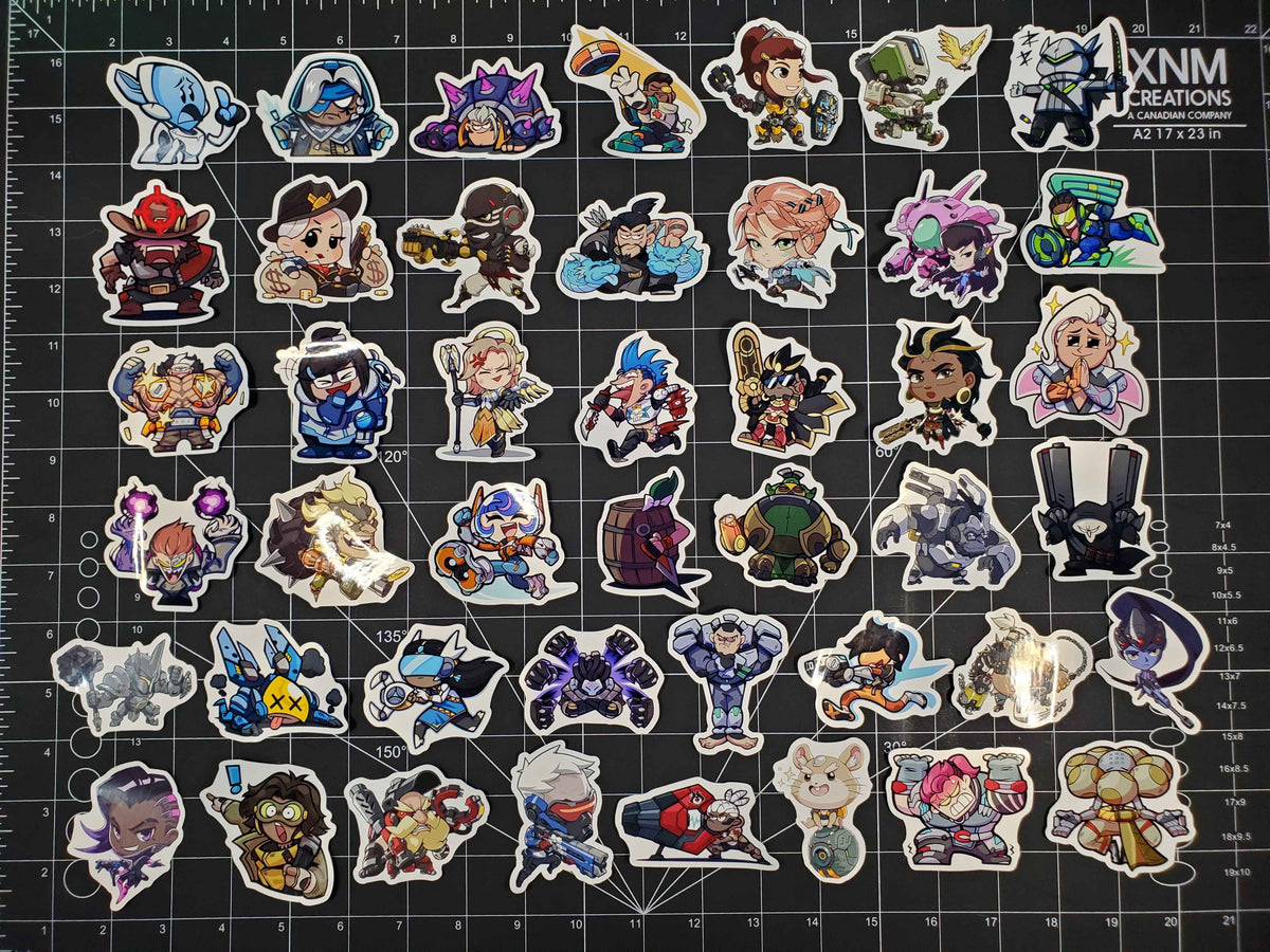 Dev Doodle Overwatch Character Spray Sticker Set | 44 Glossy Vinyl Dec ...