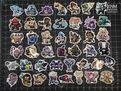 Dev Doodle Overwatch Character Spray Sticker Set | 44 Glossy Vinyl Decals | Cute Sprays