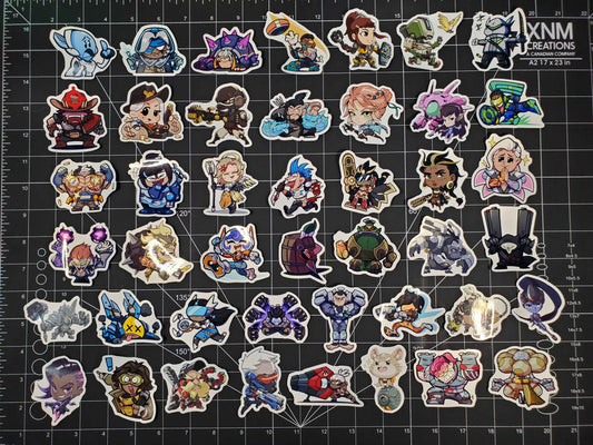 Dev Doodle Overwatch Character Spray Sticker Set | 44 Glossy Vinyl Decals | Cute Sprays