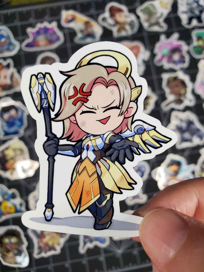 Dev Doodle Overwatch Character Spray Sticker Set | 44 Glossy Vinyl Decals | Cute Sprays