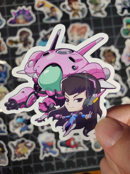 Dev Doodle Overwatch Character Spray Sticker Set | 44 Glossy Vinyl Decals | Cute Sprays