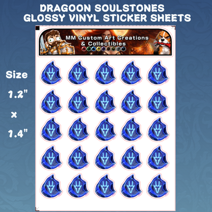 Dragoon Soul Crystal from Final Fantasy Glossy Vinyl Sticker SHEETS