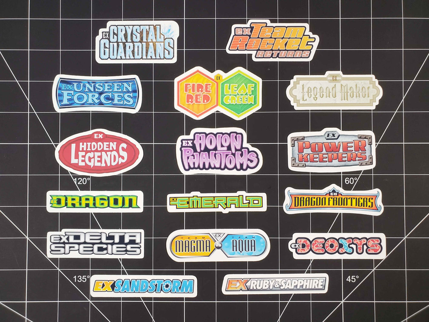 Pokemon EX Series Era Set Logo Symbols 16 Glossy Vinyl Stickers