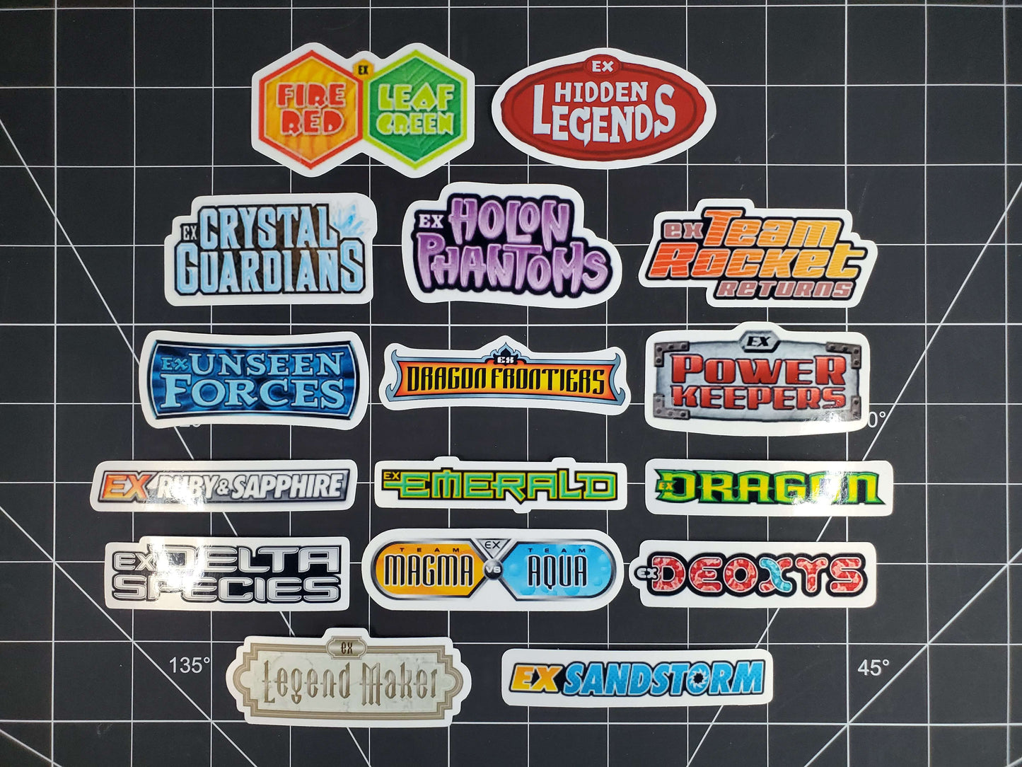 Pokemon EX Series Era Set Logo Symbols 16 Glossy Vinyl Stickers