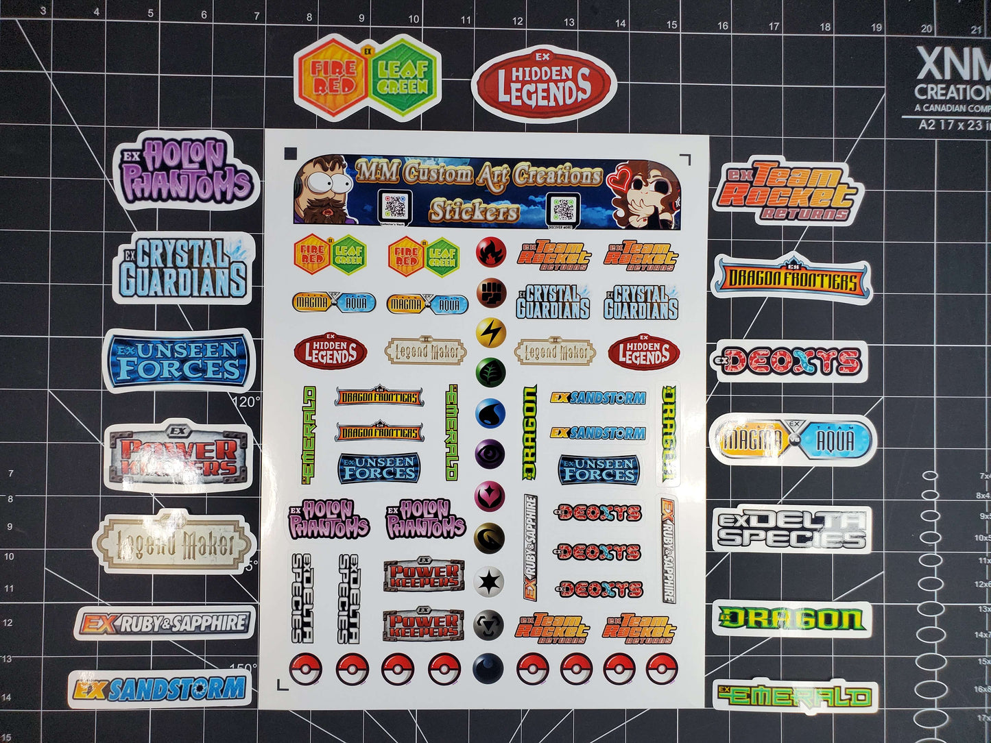 Pokemon EX Series Era Set Logo Symbols 16 Glossy Vinyl Stickers