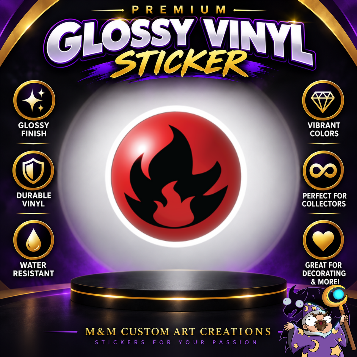 Pokemon TCG Energy Symbol Stickers 3" Glossy Vinyl Set of 11 Card Game Decals