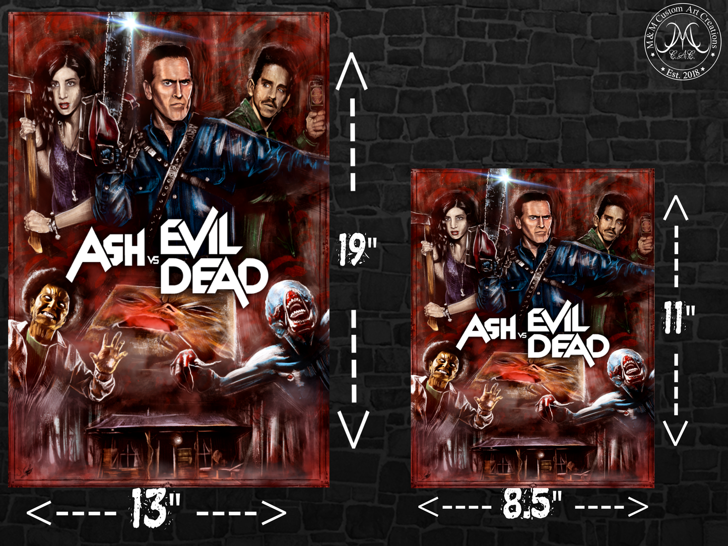 Evil Dead Poster Prints Set | Army of Darkness & Ash vs Evil Dead Art | 8.5x11 and 13x19 Available