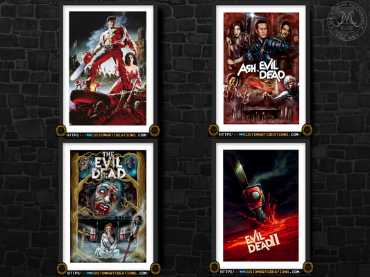 Evil Dead Poster Prints Set | Army of Darkness & Ash vs Evil Dead Art | 8.5x11 and 13x19 Available