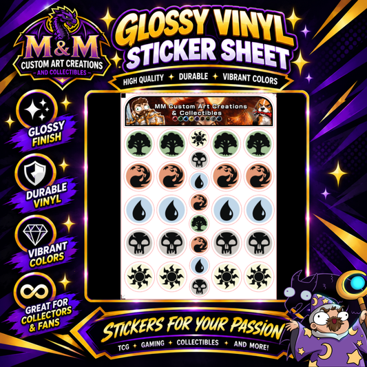 Magic The Gathering MTG Mana Logo Glossy Vinyl Sticker Sheet