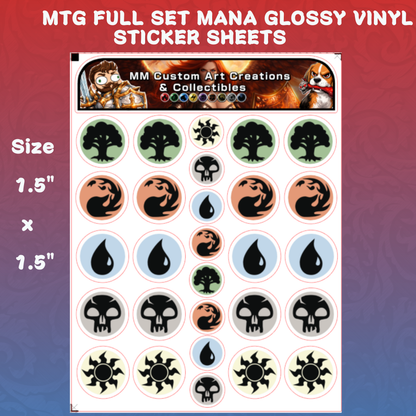 Magic The Gathering MTG Mana Logo Glossy Vinyl Sticker Sheet