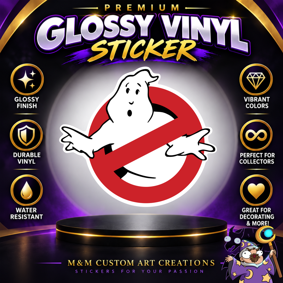 Ghostbusters 1 Logo Glossy Vinyl Sticker SHEETS