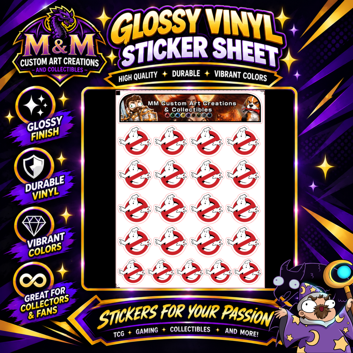 Ghostbusters 1 Logo Glossy Vinyl Sticker SHEETS