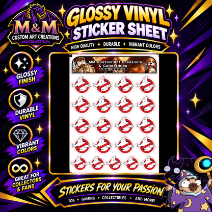 Ghostbusters 1 Logo Glossy Vinyl Sticker SHEETS