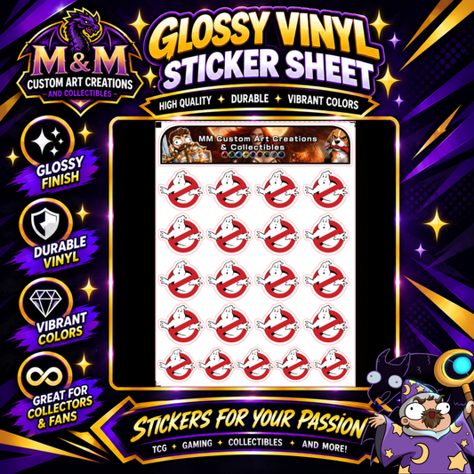 Ghostbusters 1 Logo Glossy Vinyl Sticker SHEETS