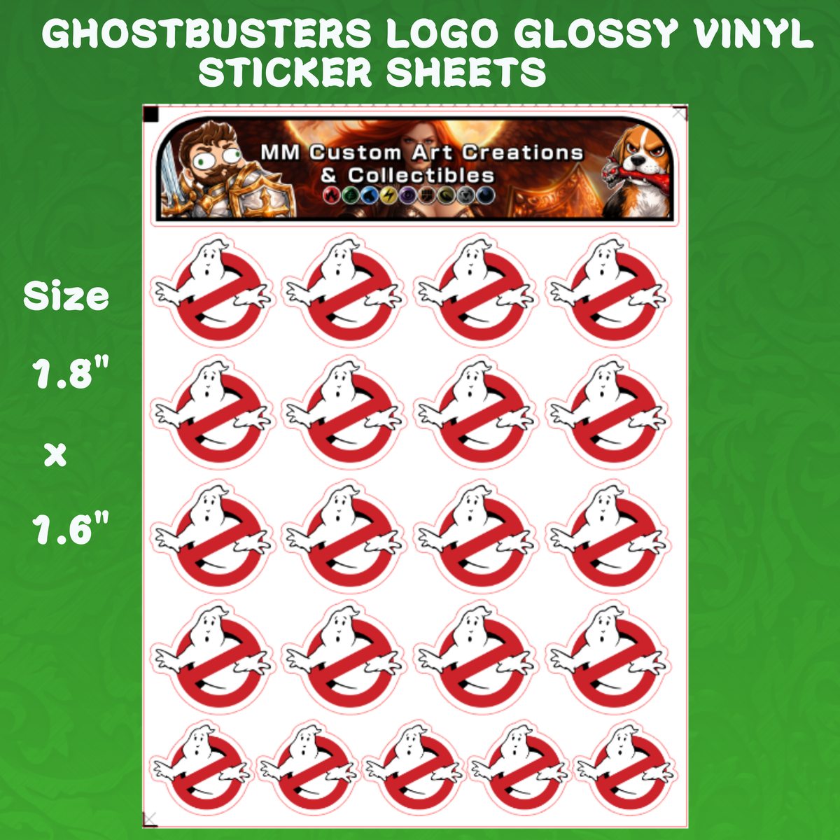 Ghostbusters 1 Logo Glossy Vinyl Sticker SHEETS