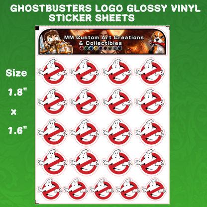 Ghostbusters 1 Logo Glossy Vinyl Sticker SHEETS