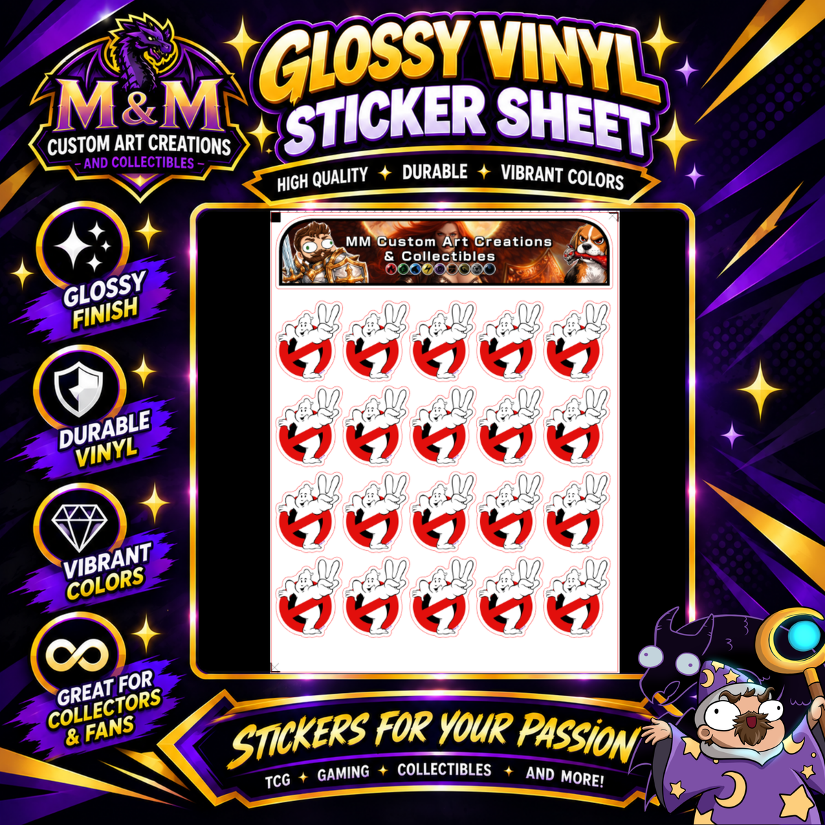 Ghostbusters 2 Logo Glossy Vinyl Sticker SHEETS