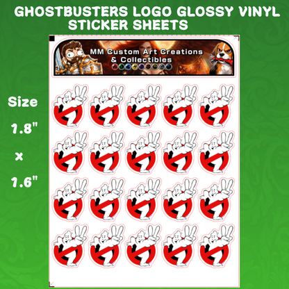 Ghostbusters 2 Logo Glossy Vinyl Sticker SHEETS