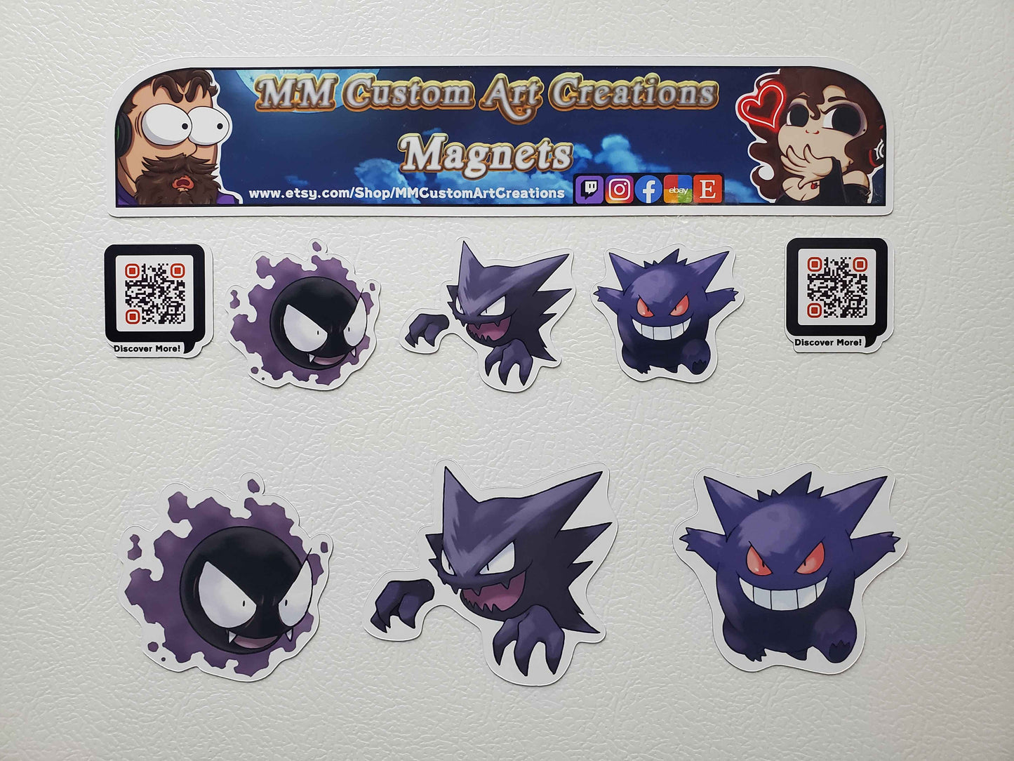Gastly Haunter Gengar Magnet Set | Pokemon Fridge Magnets | Ghost Types