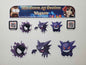 Gastly Haunter Gengar Magnet Set | Pokemon Fridge Magnets | Ghost Types