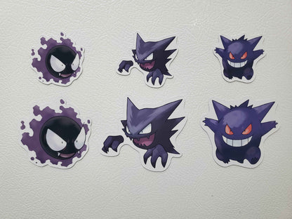 Gastly Haunter Gengar Magnet Set | Pokemon Fridge Magnets | Ghost Types