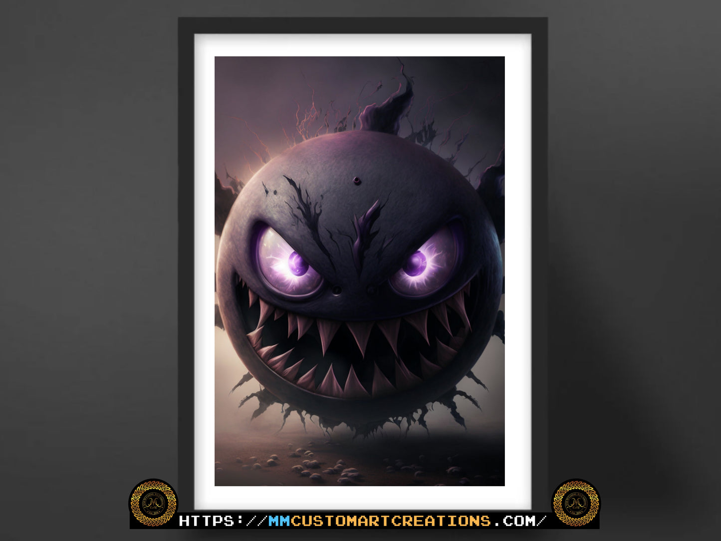 Gastly Haunter Gengar Realistic Style Poster Prints | Pokemon Halloween Decor | Perfect Gifts