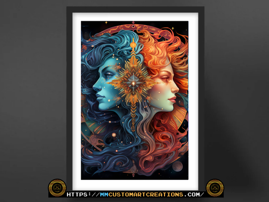 Gemini Astrology Poster Prints | Zodiac Wall Art | Astrological Sign Decor | Great Gift Ideas