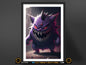 Gastly Haunter Gengar Realistic Style Poster Prints | Pokemon Halloween Decor | Perfect Gifts