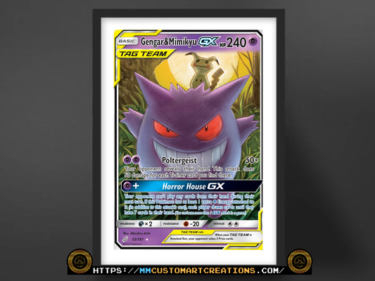 Gengar & Mimikyu-GX #53 Team Up (TEU) Poster Print - Available in Two Sizes