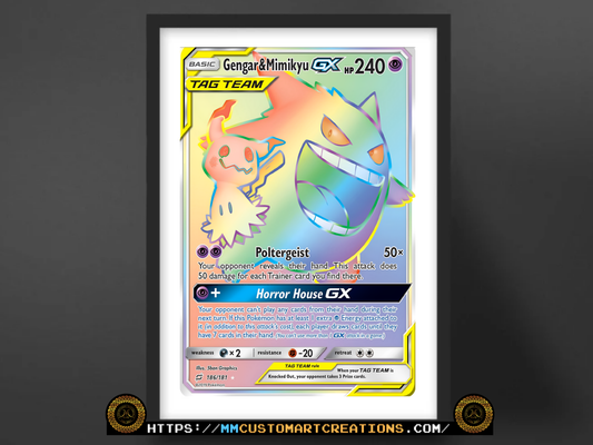 Gengar & Mimikyu GX #186 Team Up (TEU) Poster Print - Available in Two Sizes