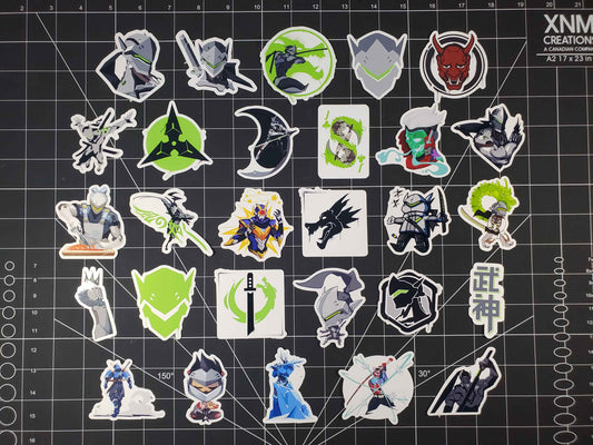 Overwatch 2 Genji Hero Spray's Sticker Set | 28 High Quality Glossy Vinyls
