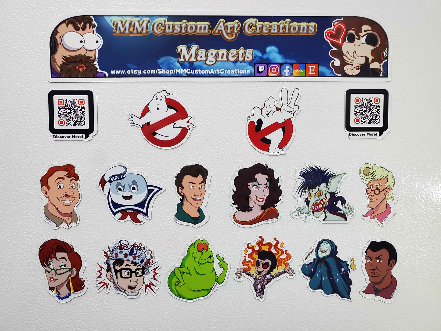 The Real Ghostbusters Magnets Set of 14 - Classic 80s Cartoon Heroes & Villains
