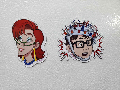 The Real Ghostbusters Magnets Set of 14 - Classic 80s Cartoon Heroes & Villains