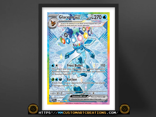 Glaceon ex #150 Secret Illustration Rare Prismatic Evolutions (PRE) Poster Print - Available in Two Sizes