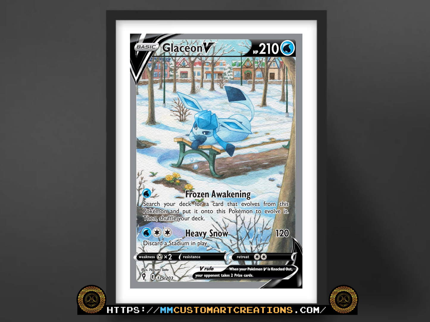 Glaceon V #175 Alt Art Evolving Skies (EVS) Poster Print - Available in Two Sizes