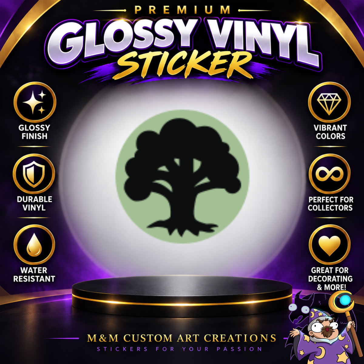 Magic The Gathering MTG Mana 3" Glossy Vinyl Sticker Set of 6