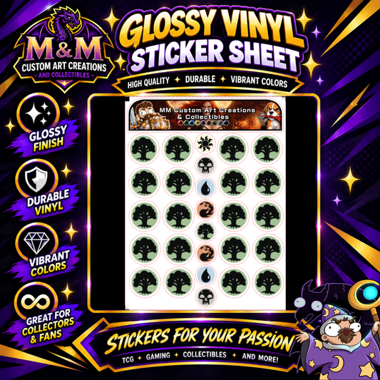 Forest/Grass Mana Symbol Glossy Vinyl Sticker SHEETS Magic The Gathering MTG